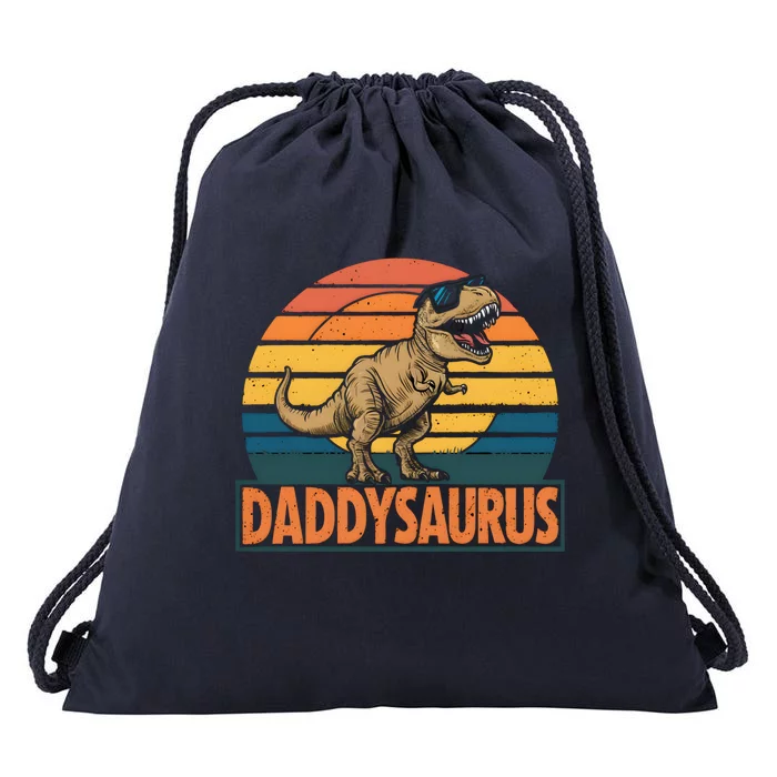 Daddysaurus T Rex Dinosaur Daddy Saurus Family Matching Gift Drawstring Bag