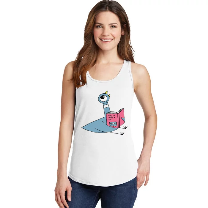 Driven To Read Pigeon Library Reading Books Reader Gift Ladies Essential Tank