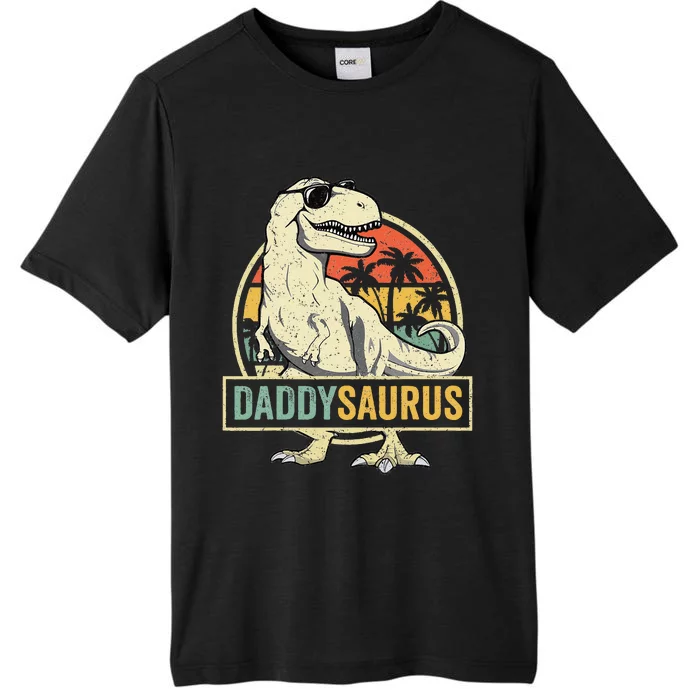 Daddysaurus T Rex Dinosaur Daddy Saurus Fathers Day Gift Dad ChromaSoft Performance T-Shirt