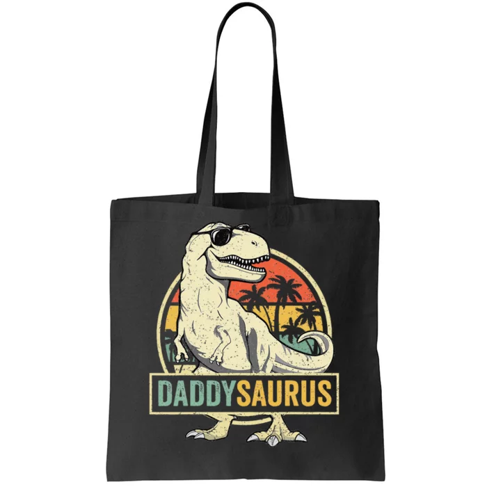 Daddysaurus T Rex Dinosaur Daddy Saurus Fathers Day Gift Dad Tote Bag