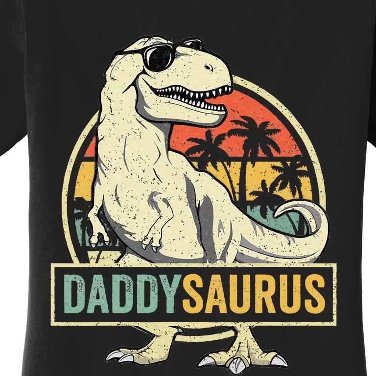 Daddysaurus T Rex Dinosaur Daddy Saurus Fathers Day Gift Dad Women's T-Shirt