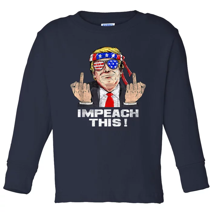 Donald Trump Run For President American Impeach This Pro Donald Trump Gifts Rep Toddler Long Sleeve Shirt