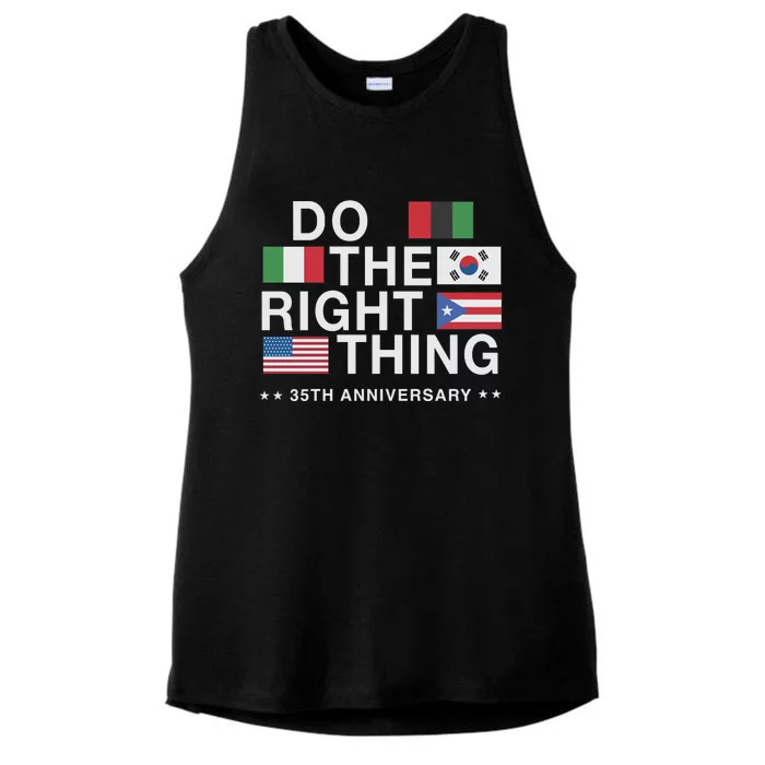 Do The Right Thing Flag 35th Anniversary Ladies Tri-Blend Wicking Tank