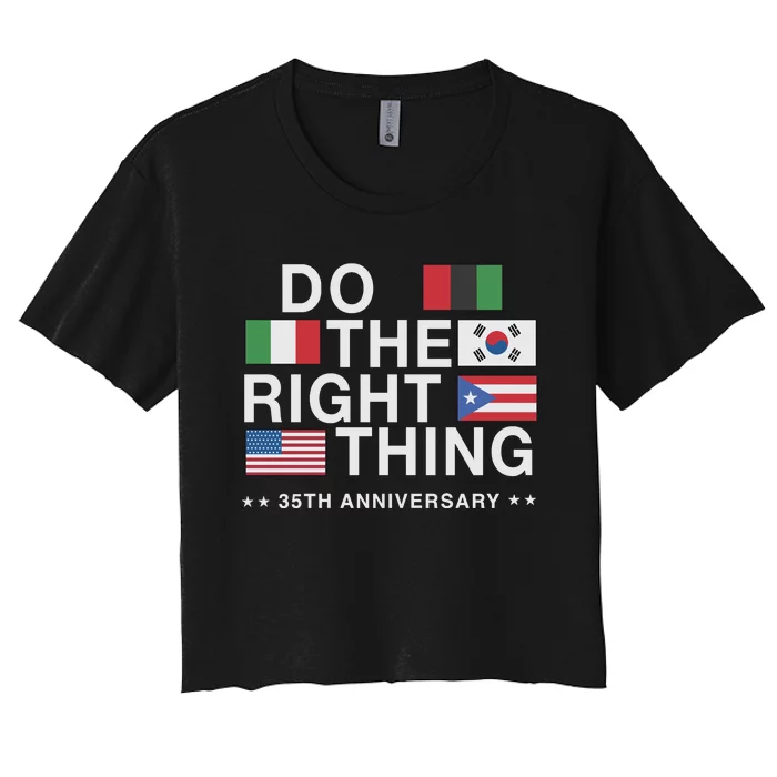 Do The Right Thing Flag 35th Anniversary Women's Crop Top Tee