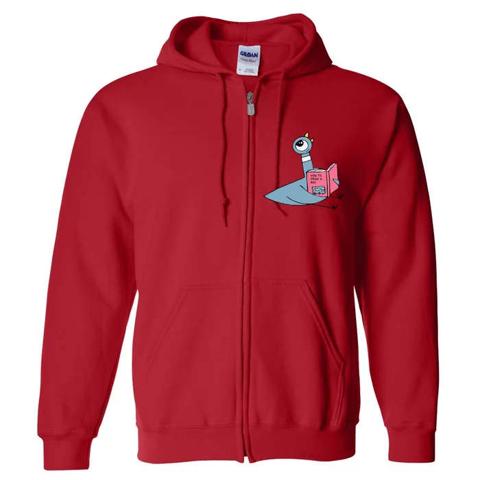 Driven To Read Pigeon Library Reading Books Reader Full Zip Hoodie