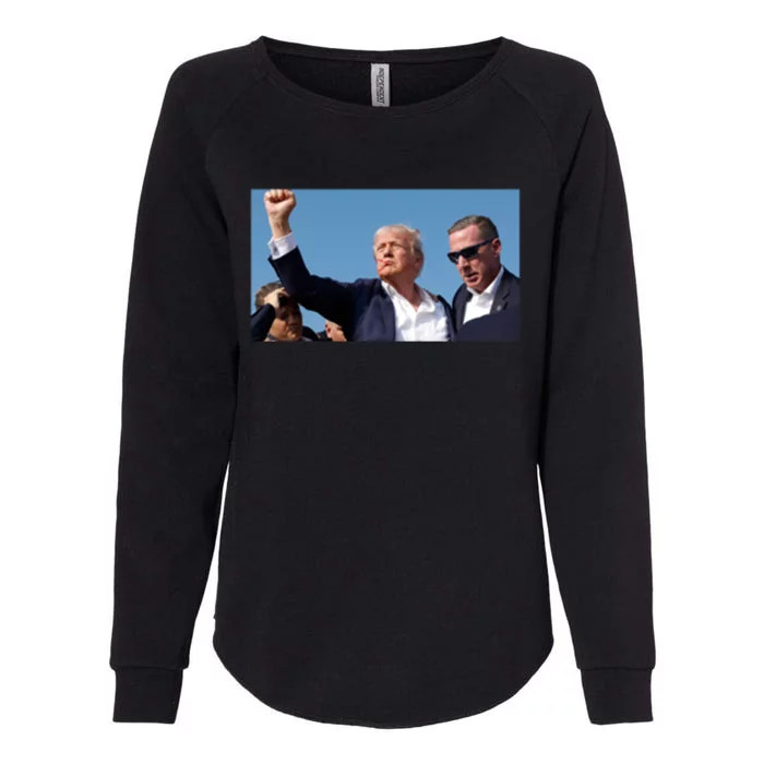 Donald Trump Rally Fist Pump Photo President Memorabilia Gift Womens California Wash Sweatshirt