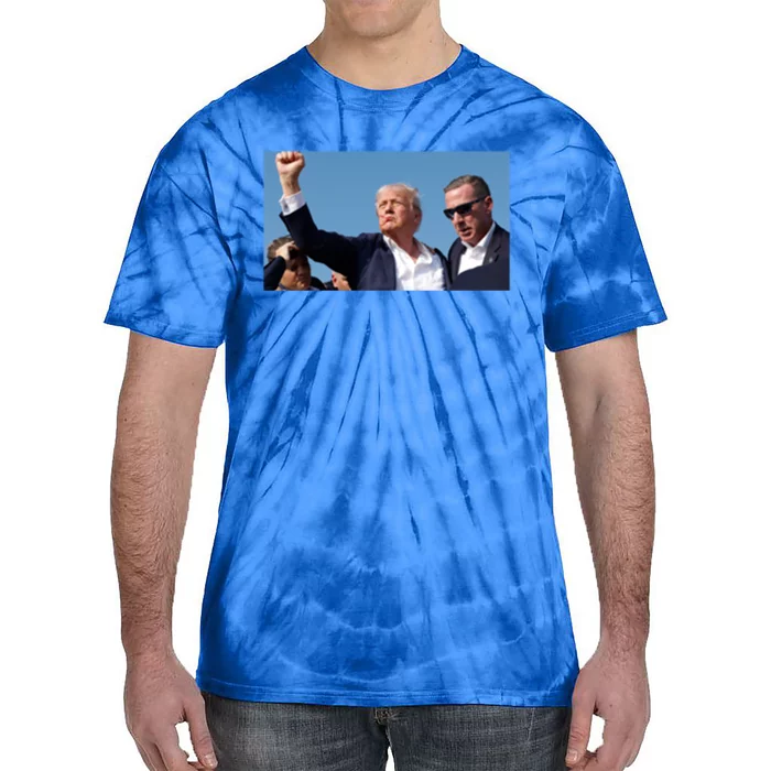 Donald Trump Rally Fist Pump Photo President Memorabilia Gift Tie-Dye T-Shirt