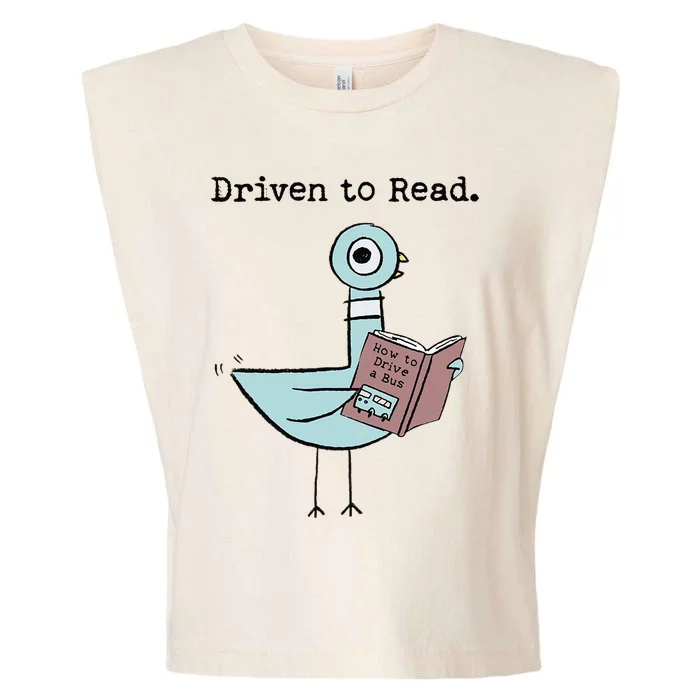 Driven To Read Pigeon Library Reading Books Reader Funny Garment-Dyed Women's Muscle Tee