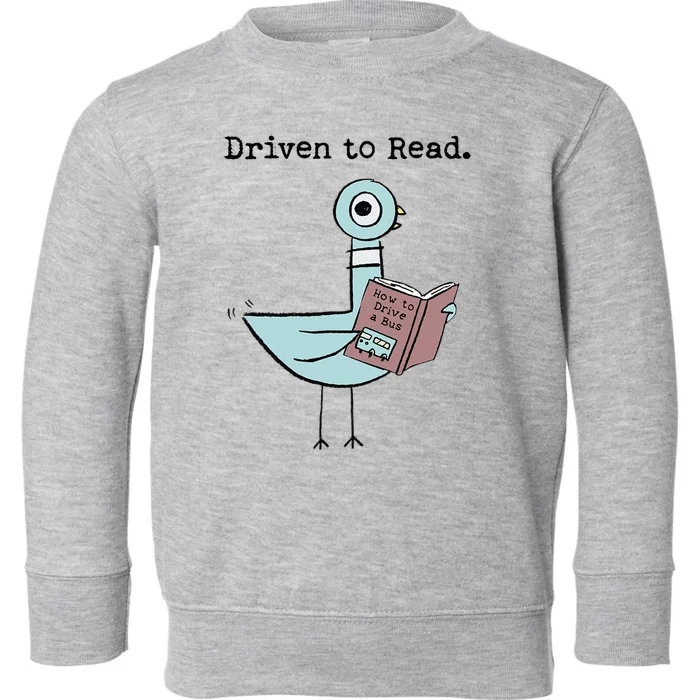 Driven To Read Pigeon Library Reading Books Reader Funny Toddler Sweatshirt