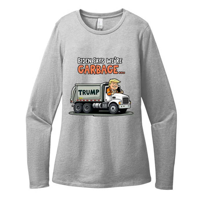 Donald Trump Rides In Garbage Truck Womens CVC Long Sleeve Shirt