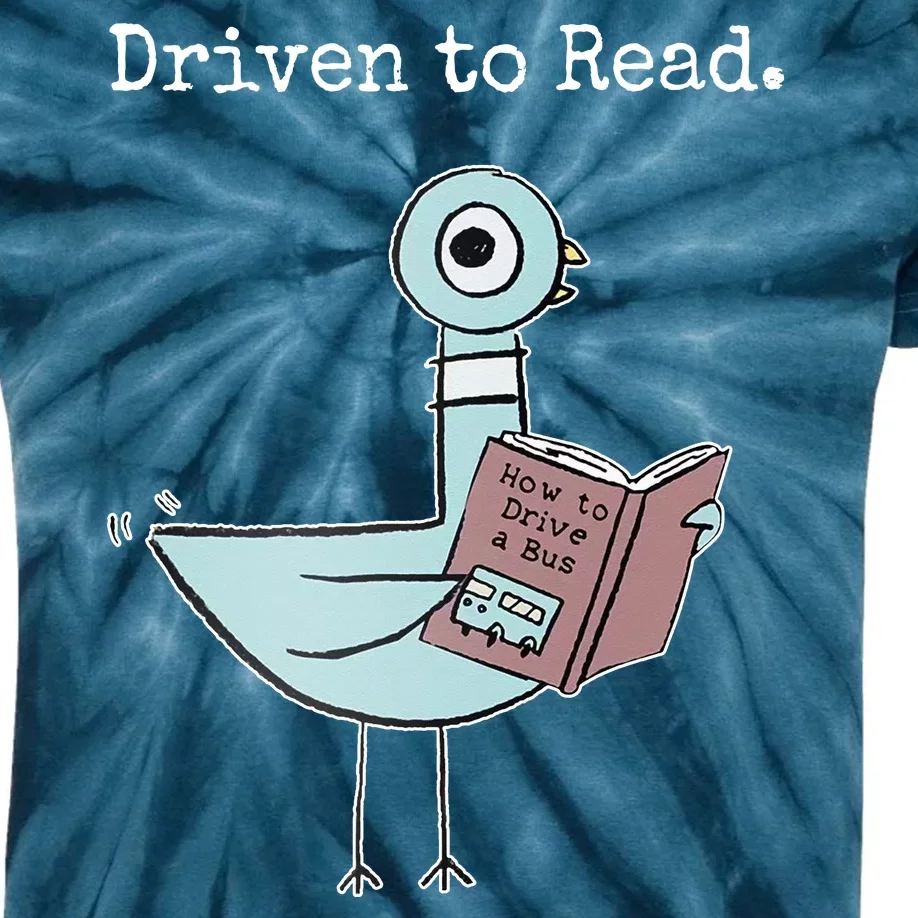 Driven To Read Pigeon Book Kids Tie-Dye T-Shirt