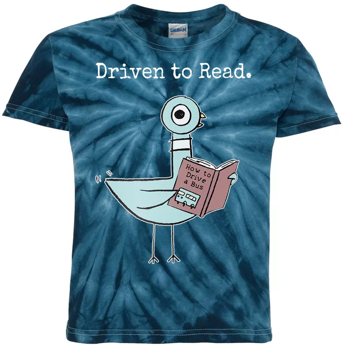 Driven To Read Pigeon Book Kids Tie-Dye T-Shirt