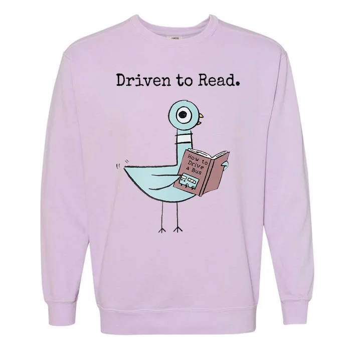 Driven To Read Pigeon Book Garment-Dyed Sweatshirt