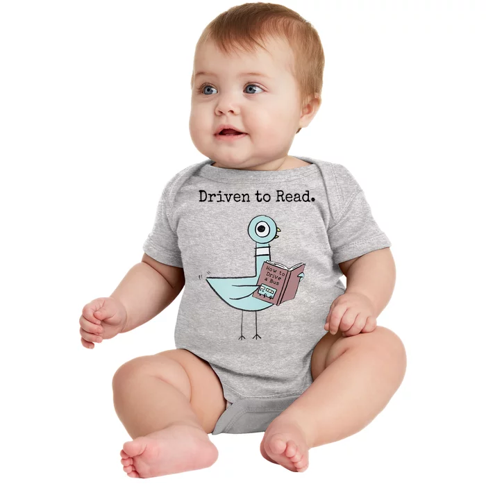 Driven To Read Pigeon Book Baby Bodysuit