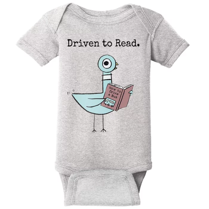 Driven To Read Pigeon Book Baby Bodysuit