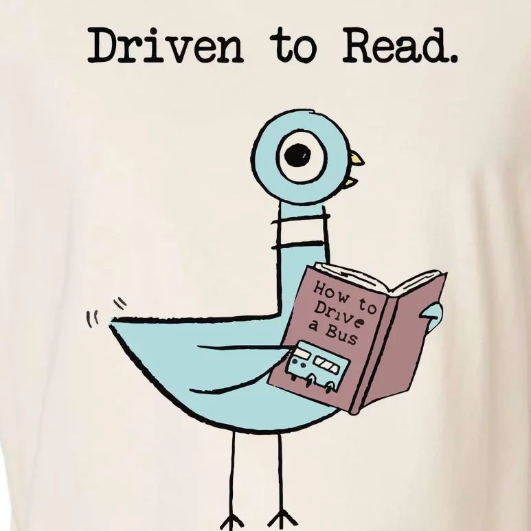 Driven To Read Pigeon Library Reading Books Reader Funny Garment-Dyed Women's Muscle Tee