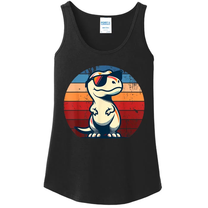 Dinosaur Trex Retro Novelty Funny Dinosaur Ladies Essential Tank