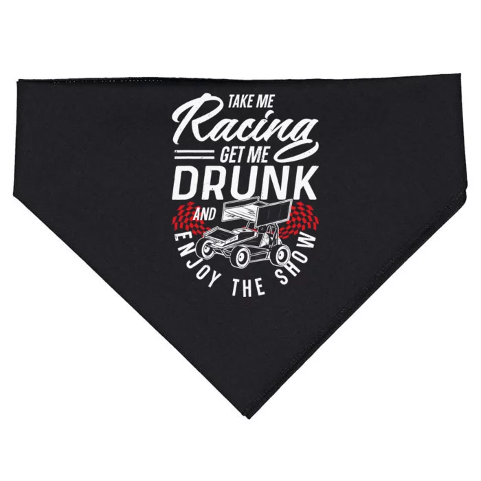 Dirt Track Racing Race Sprint Car Girlfriend Girl Grandma USA-Made Doggie Bandana