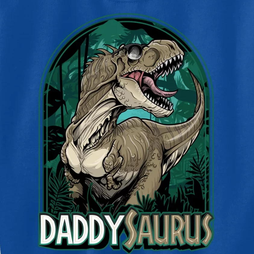 Daddysaurus T Rex Funny Dad Matching Dinosaur Birthday Party Gift Kids Sweatshirt