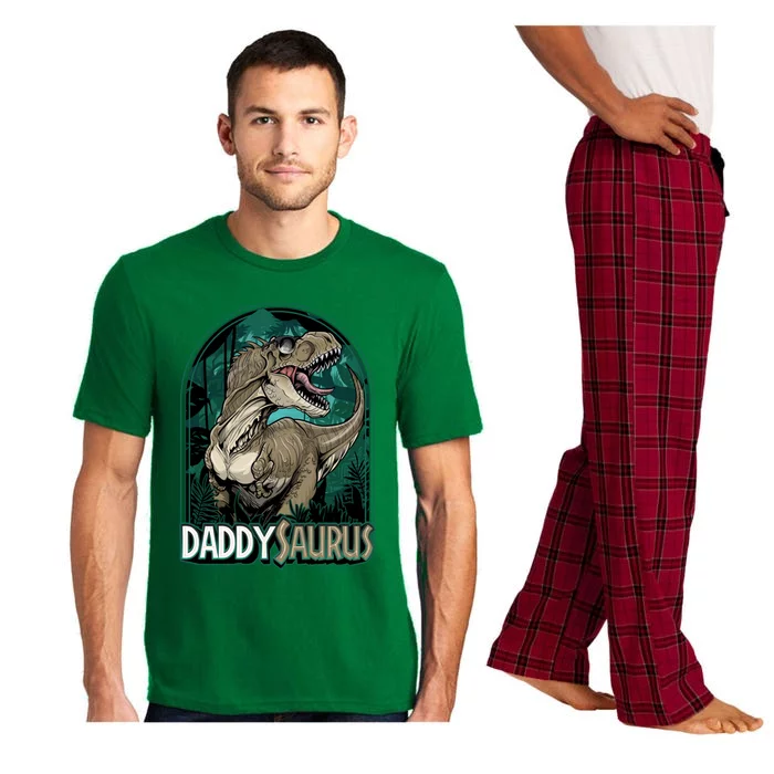 Daddysaurus T Rex Funny Dad Matching Dinosaur Birthday Party Gift Pajama Set