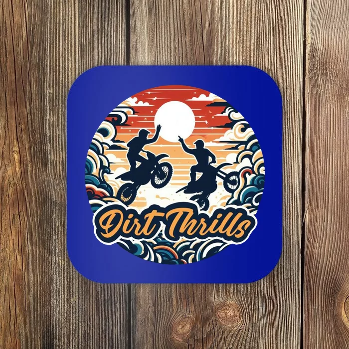 Dirt Thrills Retro Sunset Motocross Coaster