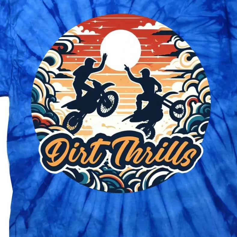 Dirt Thrills Retro Sunset Motocross Tie-Dye T-Shirt