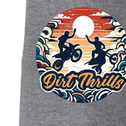 Dirt Thrills Retro Sunset Motocross Doggie 3-End Fleece Hoodie