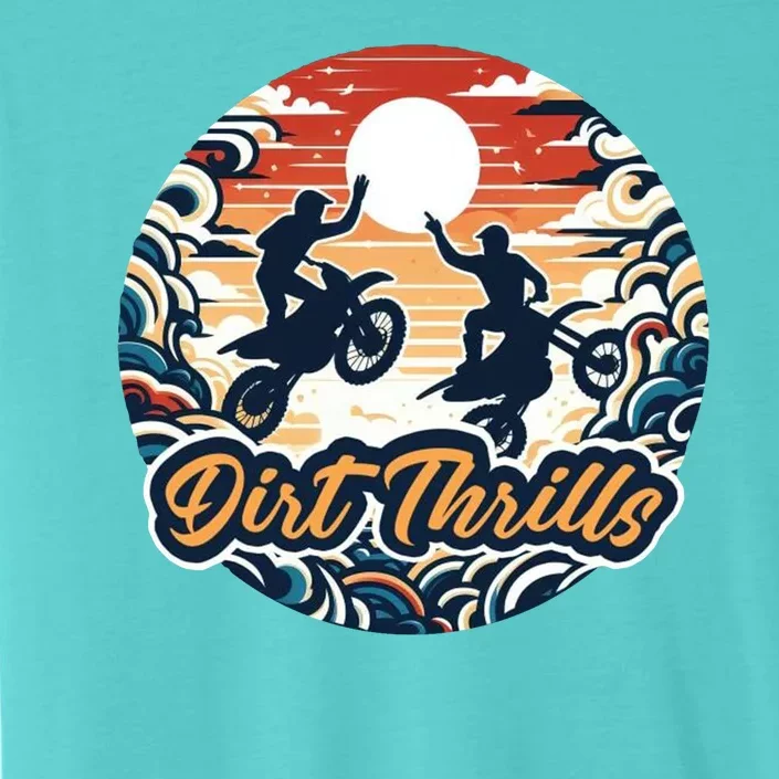 Dirt Thrills Retro Sunset Motocross ChromaSoft Performance T-Shirt