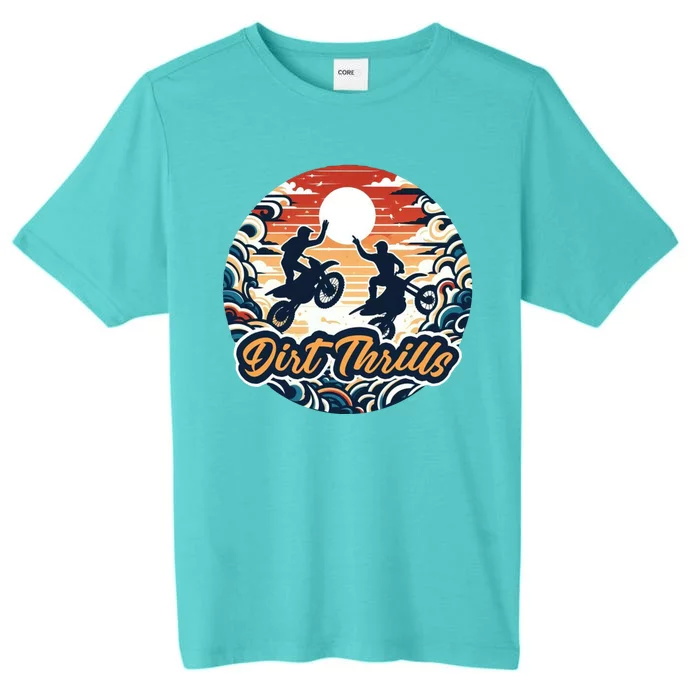 Dirt Thrills Retro Sunset Motocross ChromaSoft Performance T-Shirt