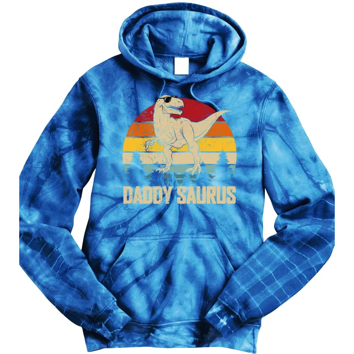 Daddysaurus T Rex Dinosaur Dad FatherS Day Daddy Gift Tie Dye Hoodie