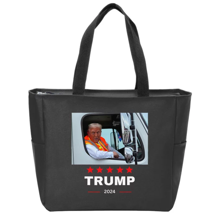 Donald Trump Rides In Garbage Truck Gift Zip Tote Bag