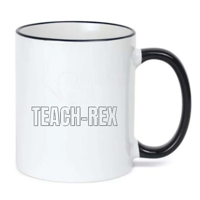 Dinosaur Teach Rex Tops And And Educators Black Color Changing Mug