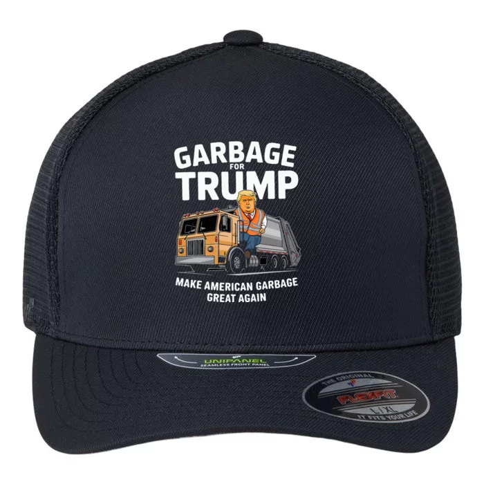 Donald Trump Rides In Garbage Truck 2024 Flexfit Unipanel Trucker Cap