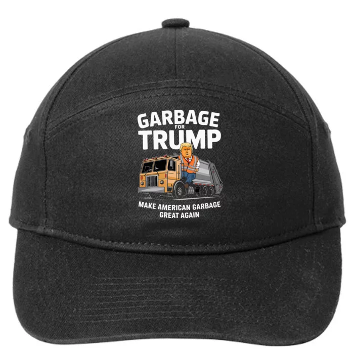 Donald Trump Rides In Garbage Truck 2024 7-Panel Snapback Hat