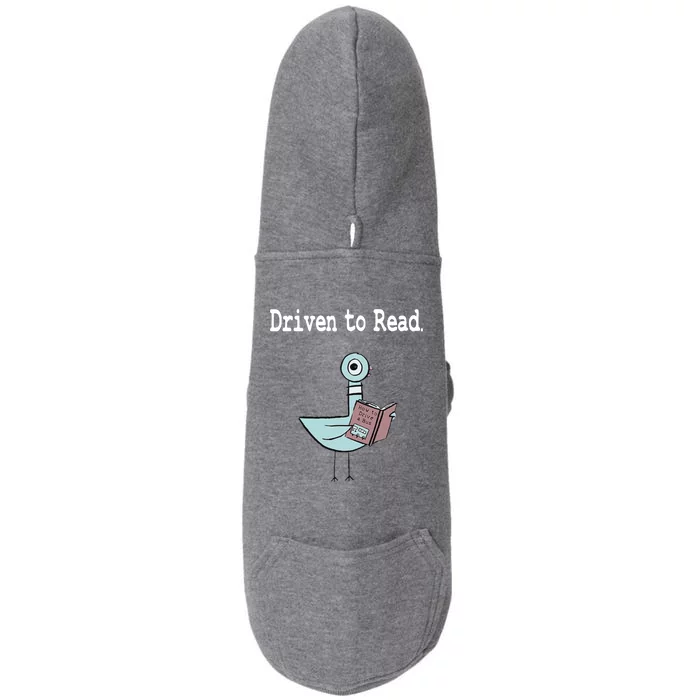 Driven To Read Pigeon Library Book Lover Doggie 3-End Fleece Hoodie