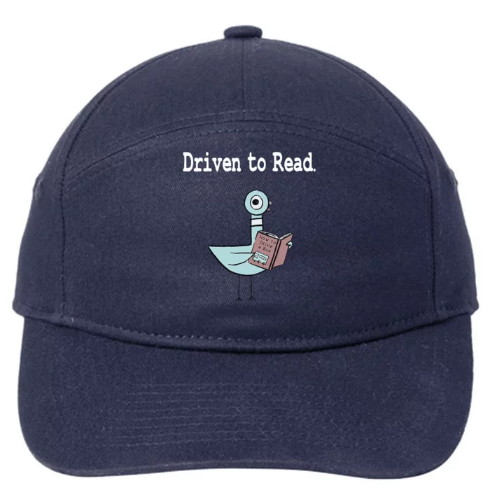 Driven To Read Pigeon Library Book Lover 7-Panel Snapback Hat