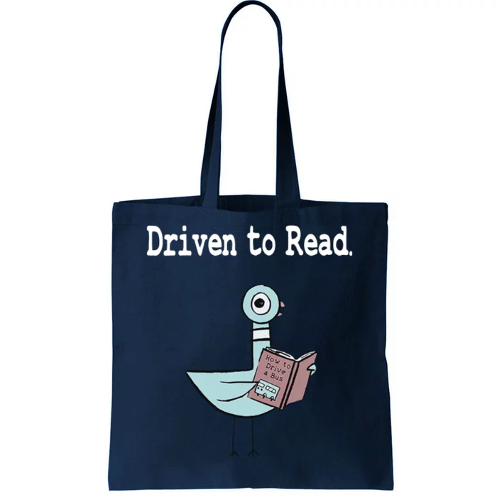 Driven To Read Pigeon Library Book Lover Tote Bag