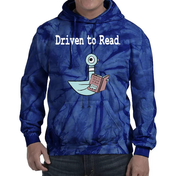 Driven To Read Pigeon Library Book Lover Tie Dye Hoodie