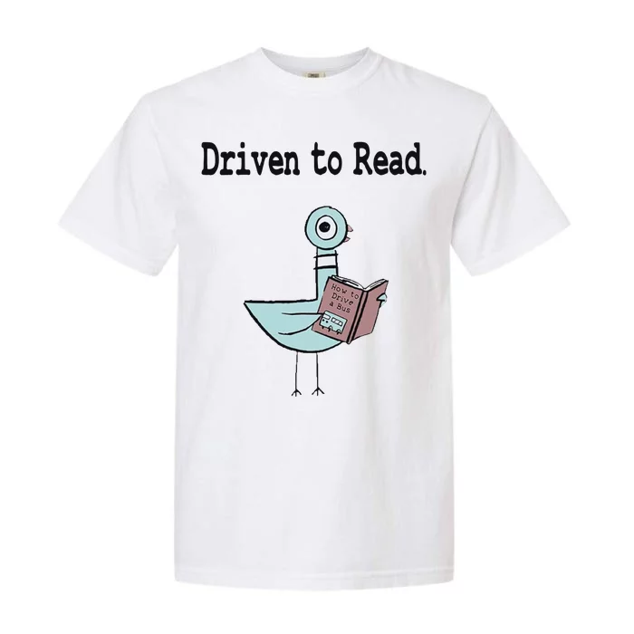 Driven To Read Pigeon Library Book Lover Garment-Dyed Heavyweight T-Shirt