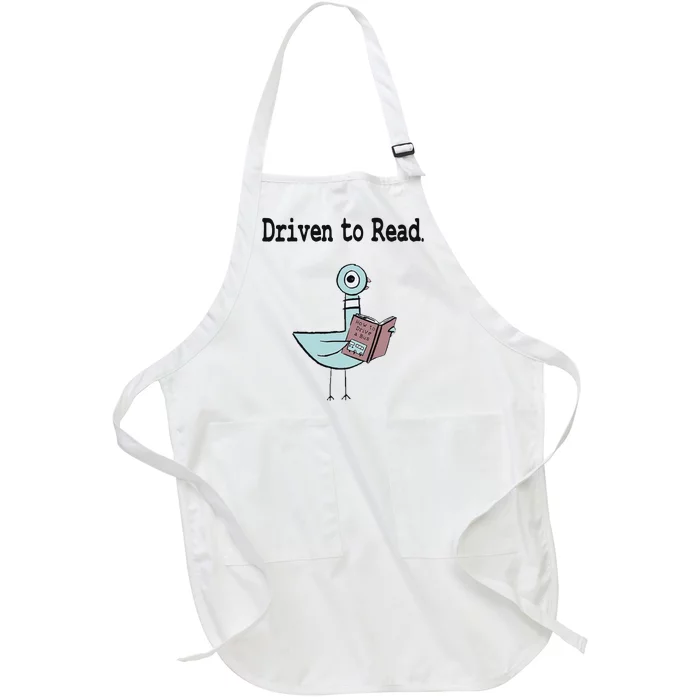 Driven To Read Pigeon Library Book Lover Full-Length Apron With Pocket