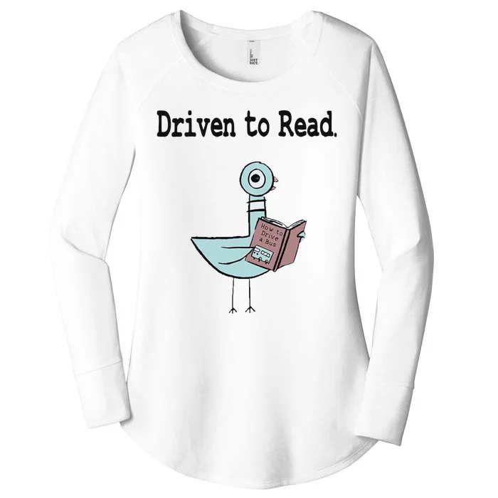 Driven To Read Pigeon Library Book Lover Women's Perfect Tri Tunic Long Sleeve Shirt