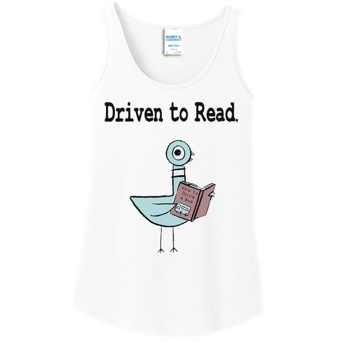 Driven To Read Pigeon Library Book Lover Ladies Essential Tank