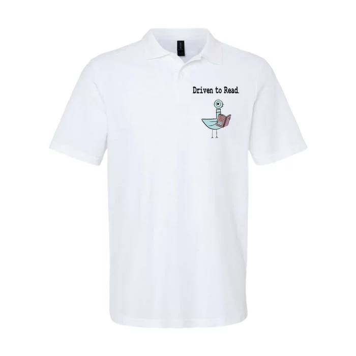 Driven To Read Pigeon Library Book Lover Softstyle Adult Sport Polo