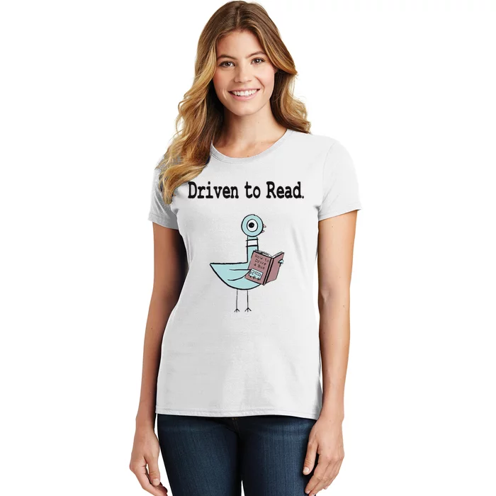 Driven To Read Pigeon Library Book Lover Women's T-Shirt