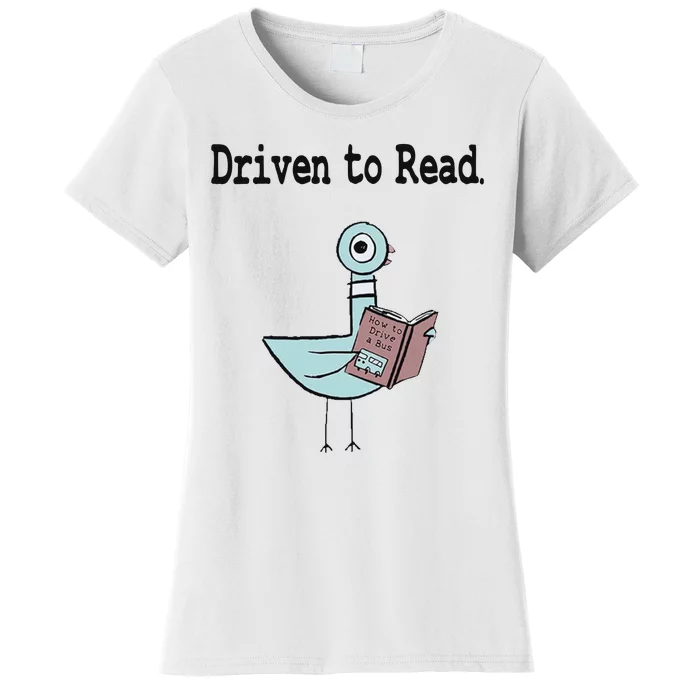 Driven To Read Pigeon Library Book Lover Women's T-Shirt