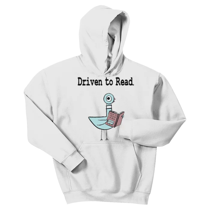 Driven To Read Pigeon Library Book Lover Kids Hoodie