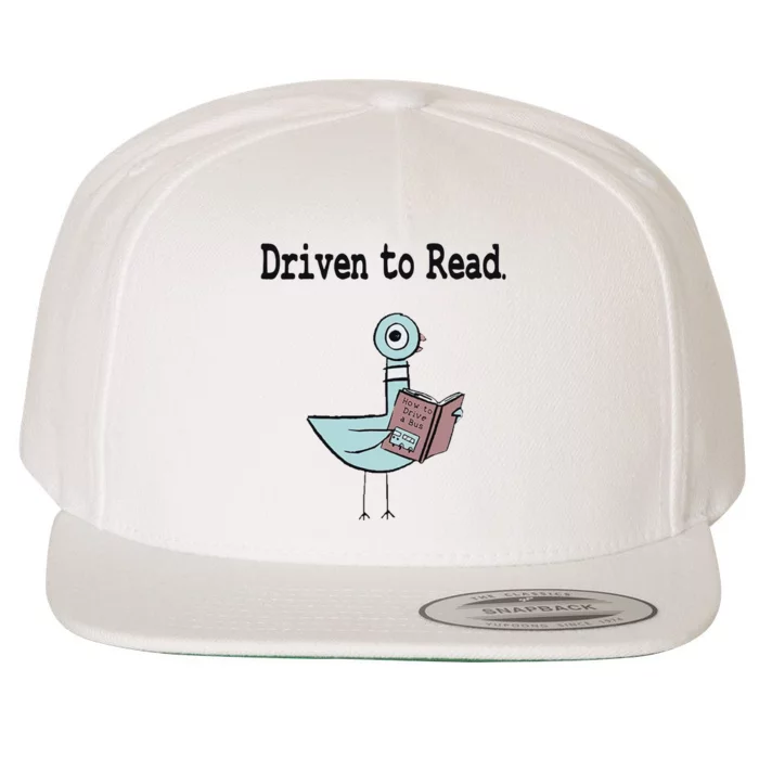 Driven To Read Pigeon Library Book Lover Wool Snapback Cap