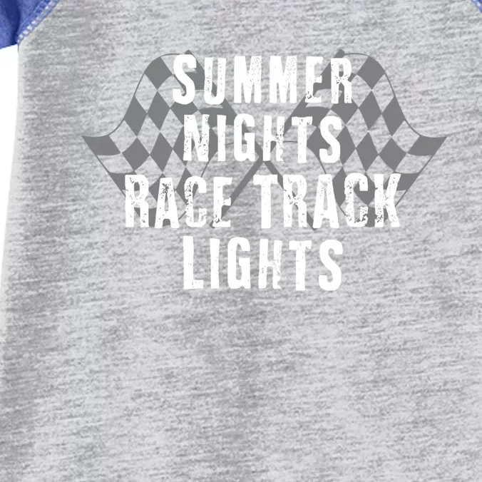 Dirt Track Racing Summer Nights Racetrack Lights Meaningful Gift Infant Baby Jersey Bodysuit