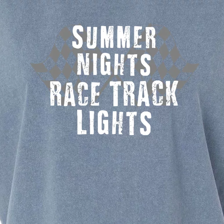 Dirt Track Racing Summer Nights Racetrack Lights Meaningful Gift Garment-Dyed Women's Muscle Tee