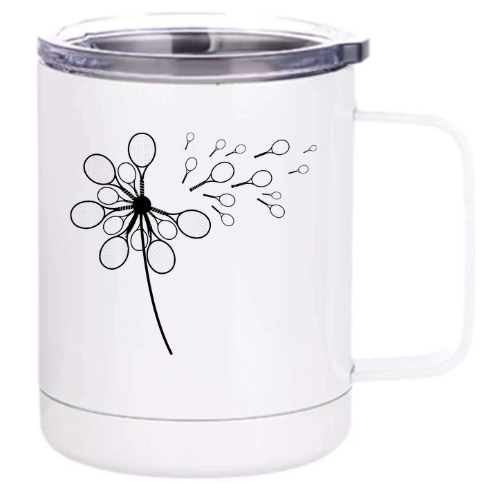 Dandelion Tennis Racket Shirts For Tennis Player Front & Back 12oz Stainless Steel Tumbler Cup